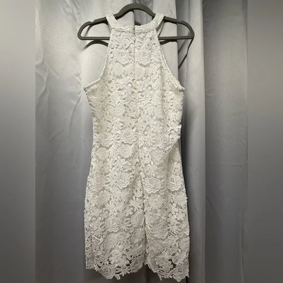 Lulus White Lace Mini Dress Love Poem- XL - Picture 4 of 8